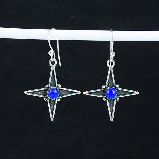 Blue Lapis Lazuli Gemstone Earrings