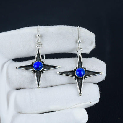 Blue Lapis Lazuli Gemstone Earrings