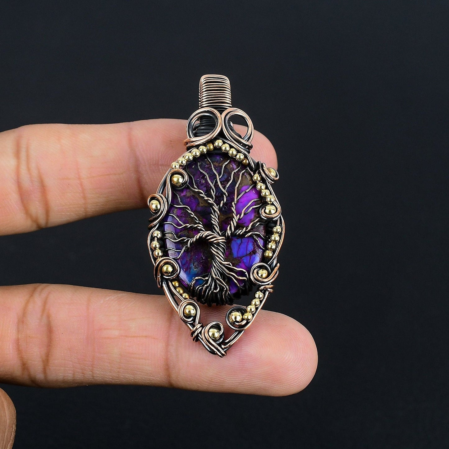 Purple Turquoise Gemstone Pendant