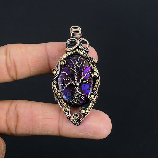 Purple Turquoise Gemstone Pendant