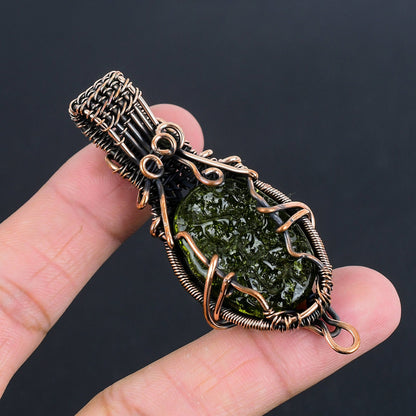 Green Moldavite Gemstone Pendant