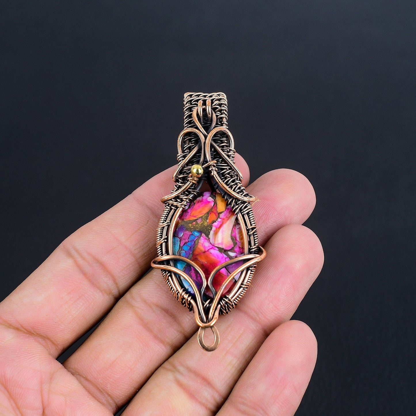 Pink Turquoise Gemstone Pendant