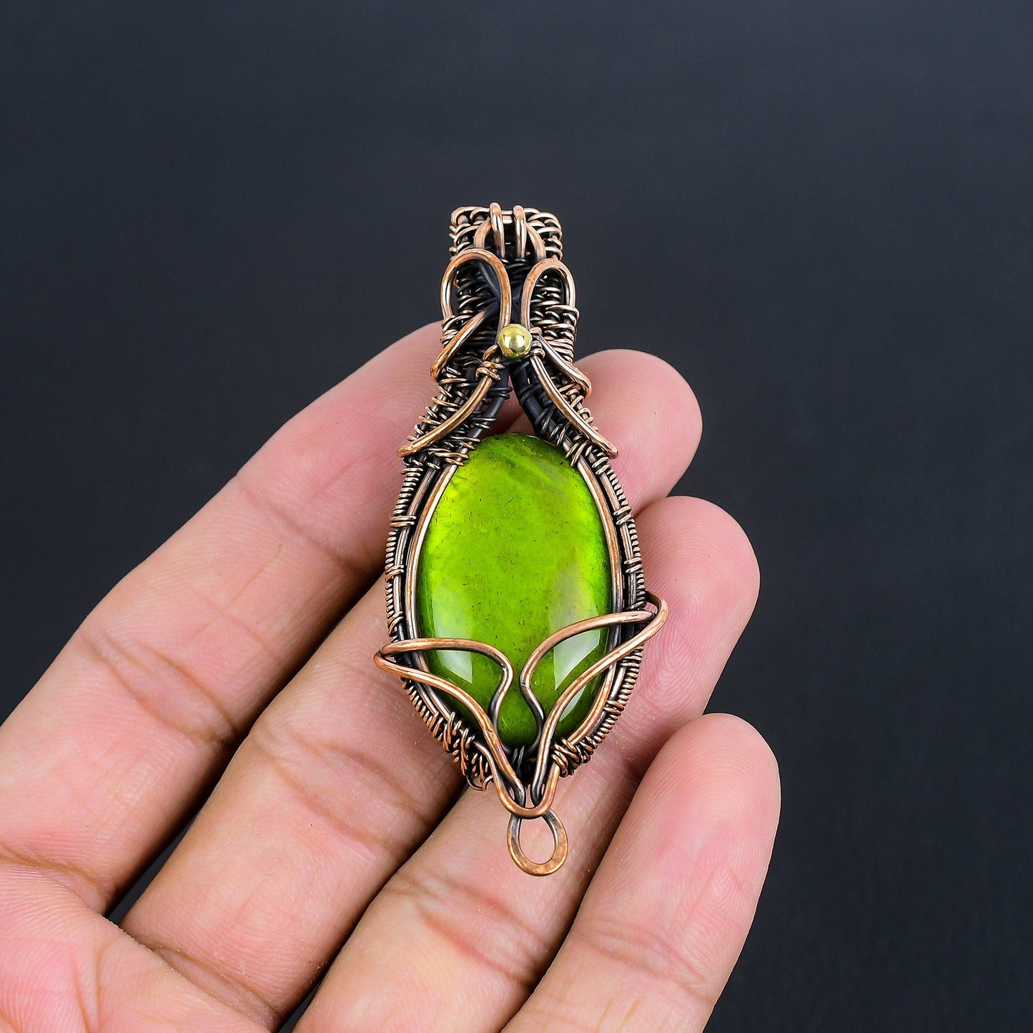 Green Fire Labradorite Gemstone Pendant