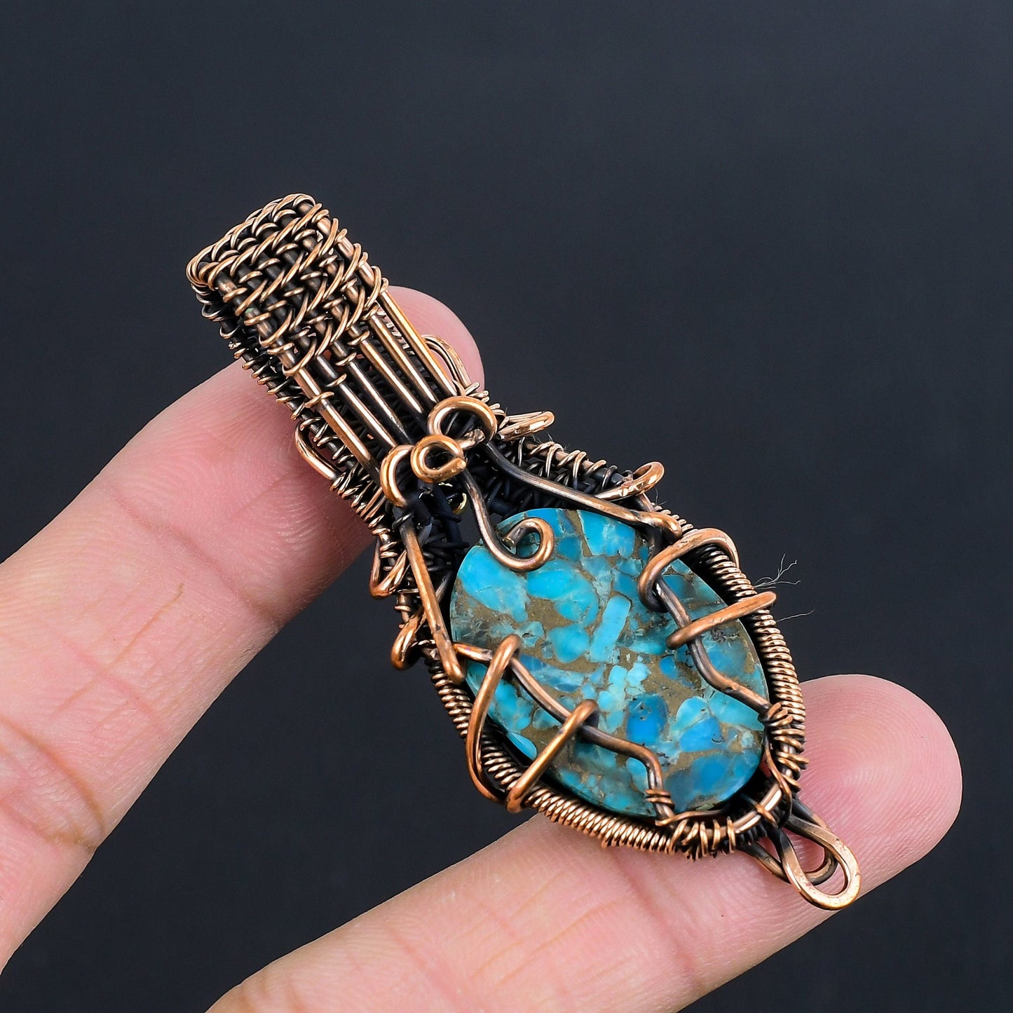 Blue Copper Turquoise Gemstone Pendant