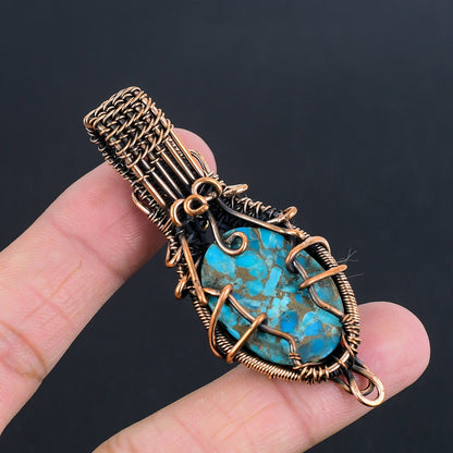 Blue Copper Turquoise Gemstone Pendant