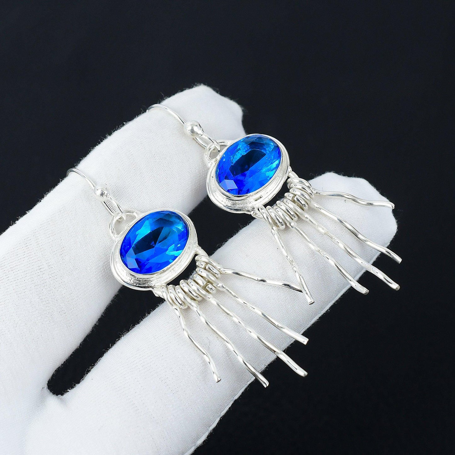 Swiss Blue Topaz Sterling Silver Earrings