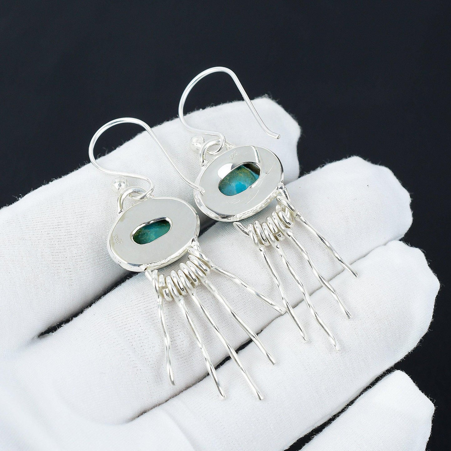 Blue Larimar Sterling Silver Earrings