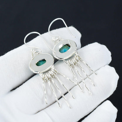 Blue Larimar Sterling Silver Earrings