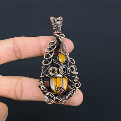 Golden Brown Tiger Eye Gemstone Pendant