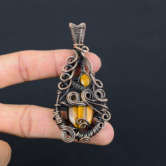 Golden Brown Tiger Eye Gemstone Pendant