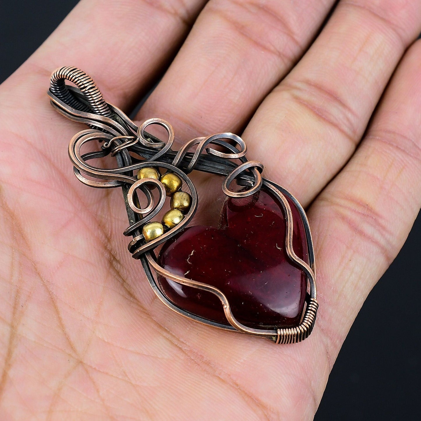 Red Fire Labradorite Gemstone Pendant