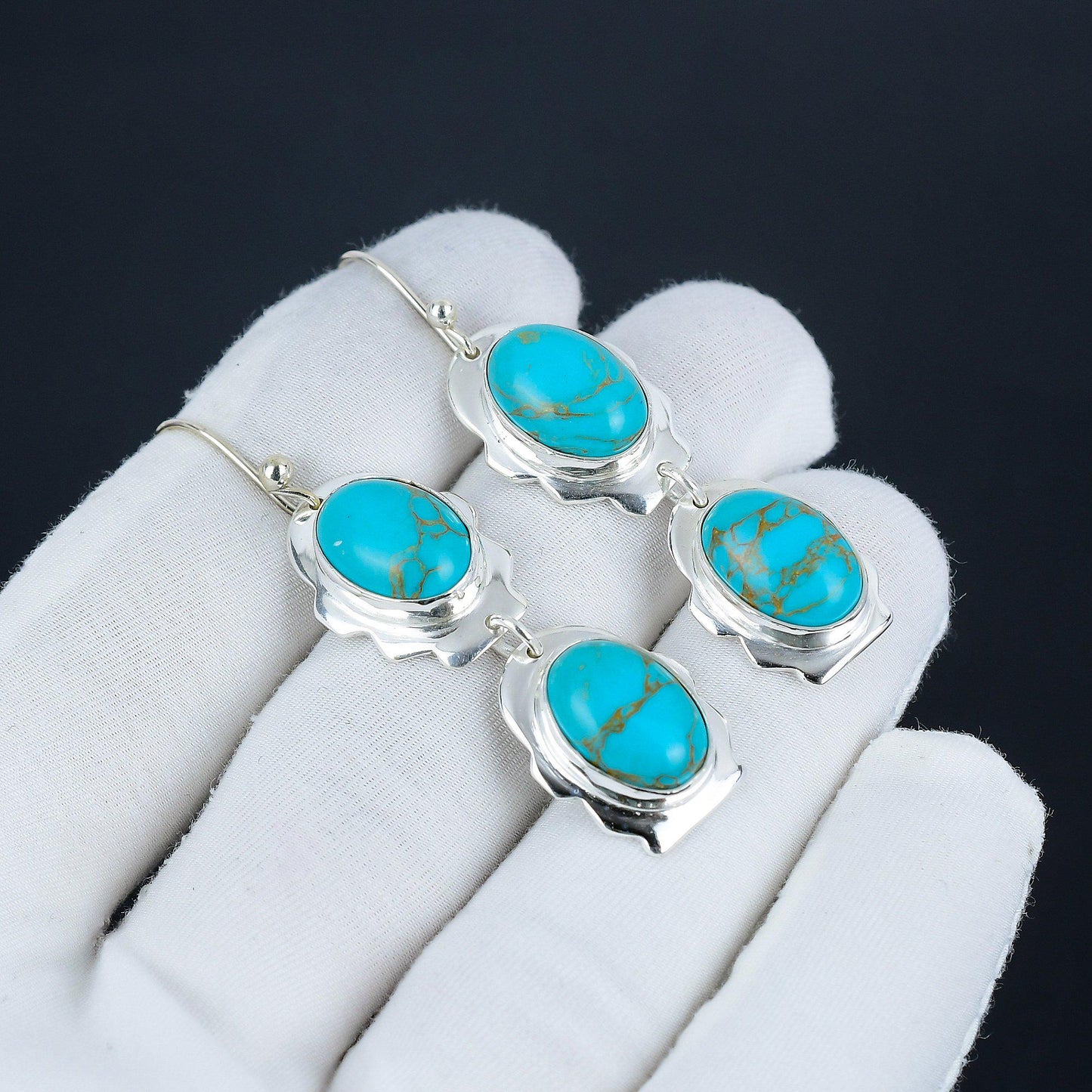 Arizona Turquoise Sterling Silver Earrings