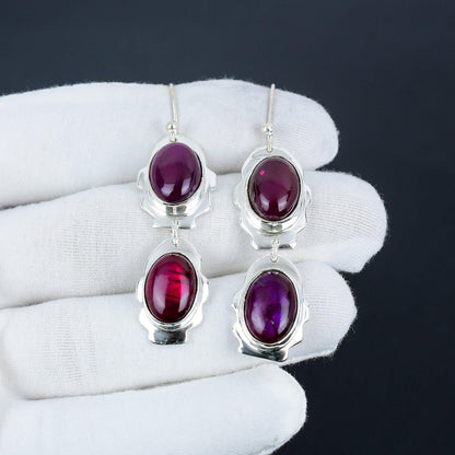 Pink Labradorite Gemstone Earrings