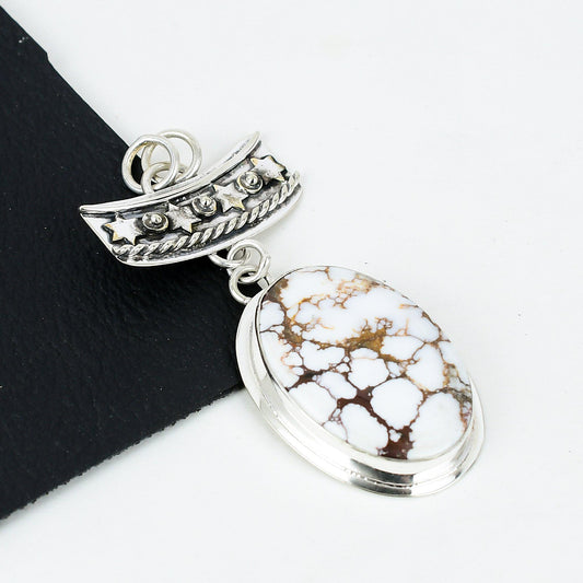 Brown & White Wild Horse Jasper Gemstone Pendant