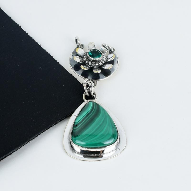 Green Malachite Gemstone Pendant