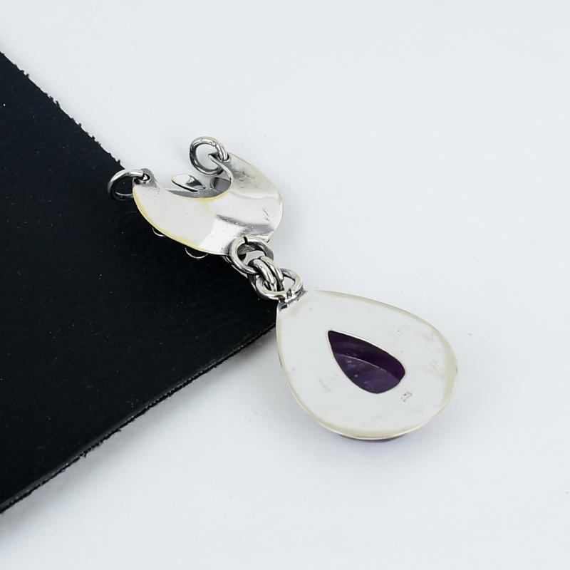 Purple Chevron Amethyst Gemstone Pendant