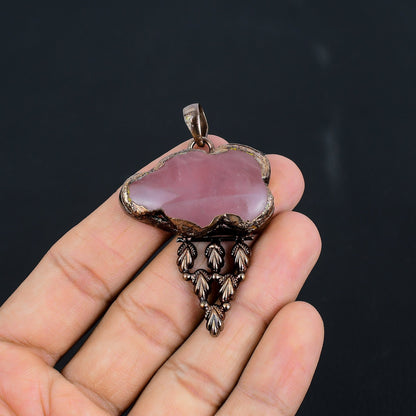 Pink Rose Quartz Gemstone Pendant