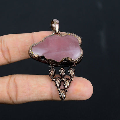 Pink Rose Quartz Gemstone Pendant