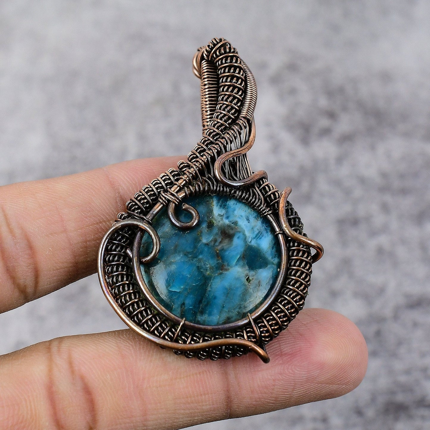 Neon Blue Apatite Gemstone Pendant