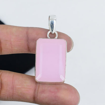 Pink Chalcedony Gemstone Pendant
