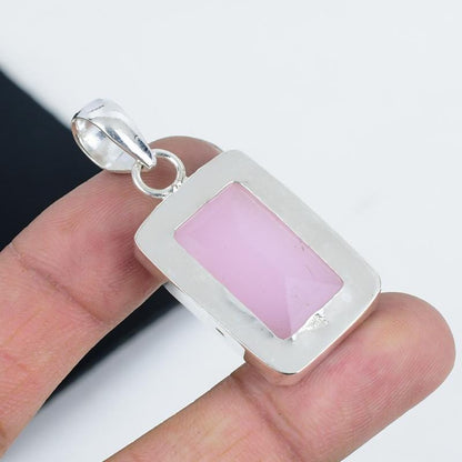 Pink Chalcedony Gemstone Pendant