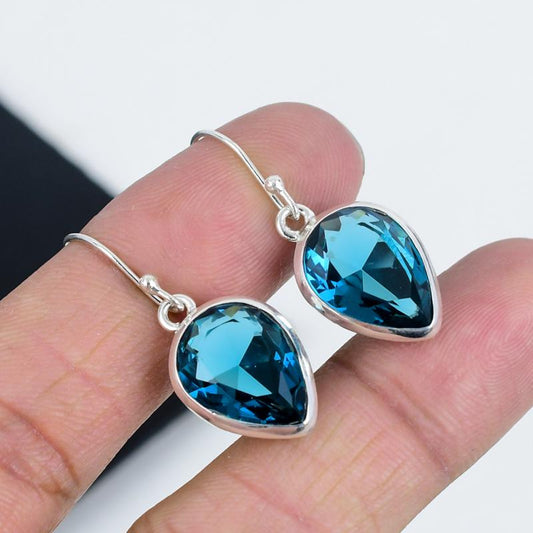 London Blue Topaz Gemstone Earrings