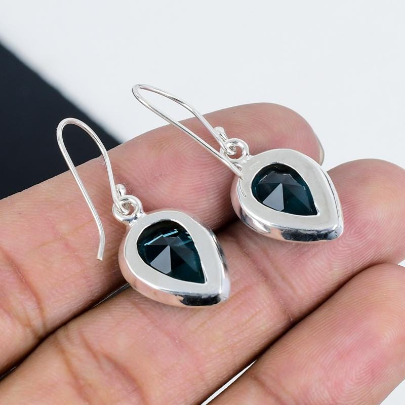London Blue Topaz Gemstone Earrings