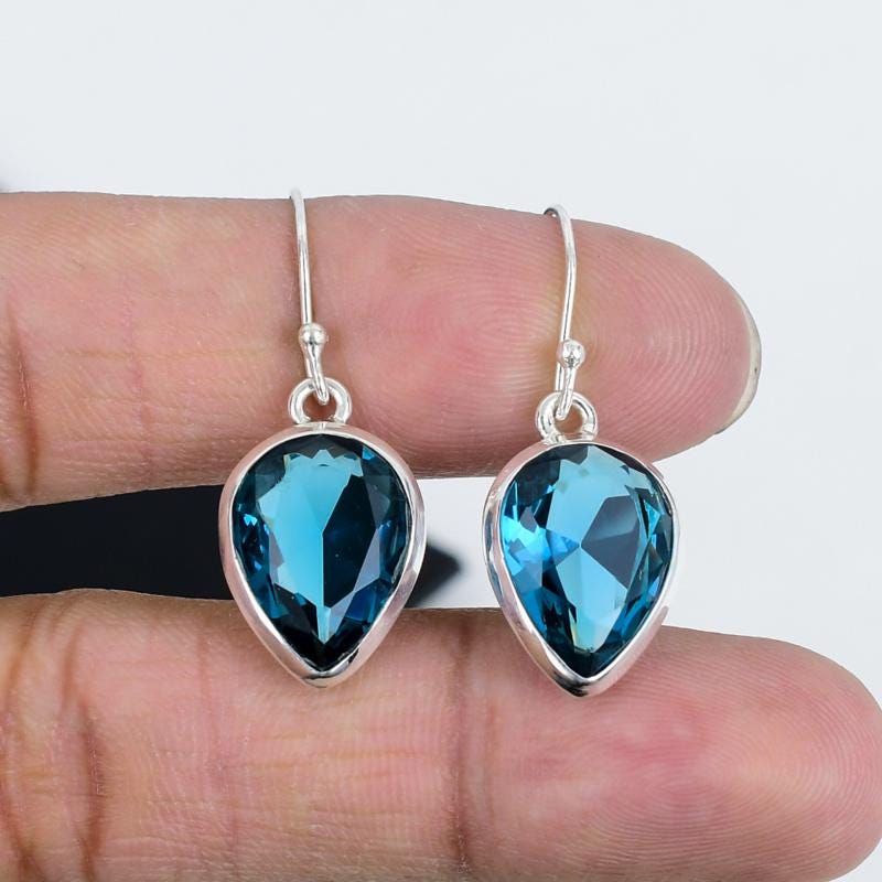 London Blue Topaz Gemstone Earrings