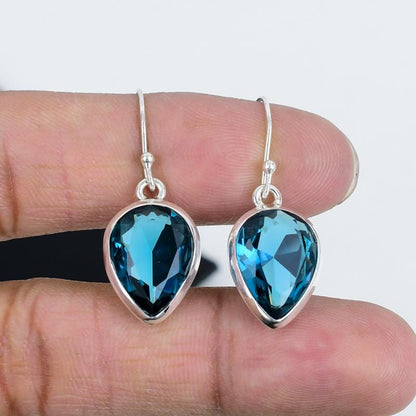 London Blue Topaz Gemstone Earrings