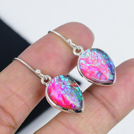 Blue Opal Gemstone Earrings