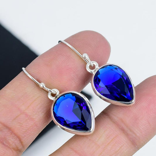 Blue Sapphire Gemstone Earrings