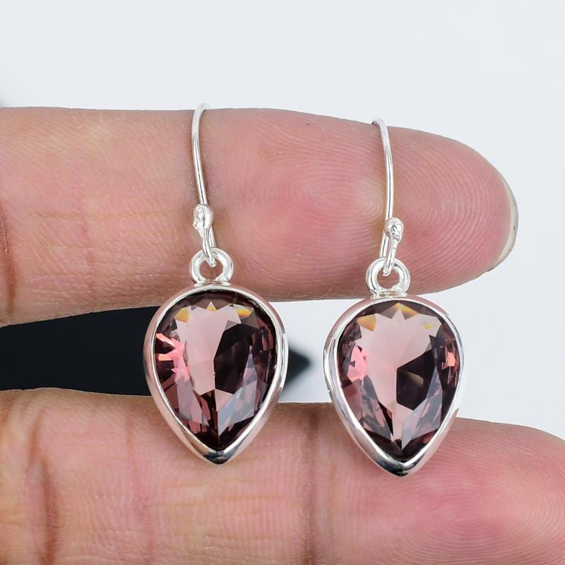 Pink Amethyst Gemstone Earrings