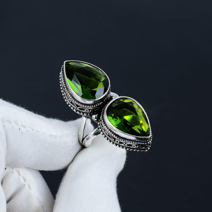 Green Peridot Gemstone Ring