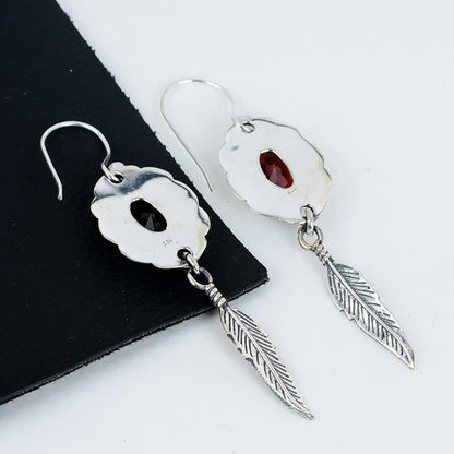 Red Garnet Gemstone Earrings