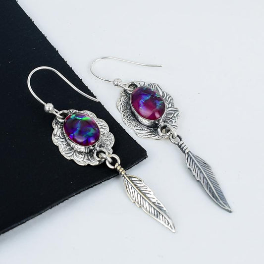 Blue Opal Gemstone Earrings
