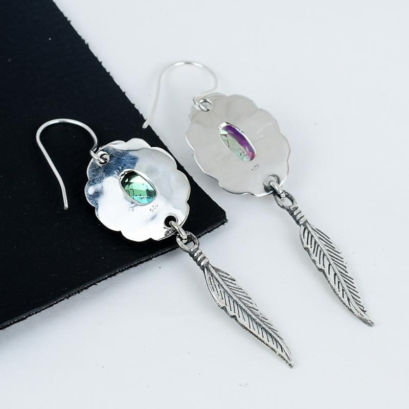 Rainbow Mystic Topaz Gemstone Earrings