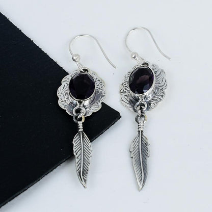 Purple Amethyst Sterling Silver Earrings