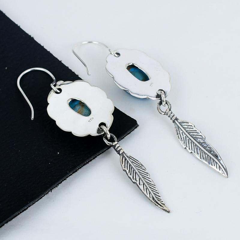Turquoise Gemstone Sterling Silver Earrings