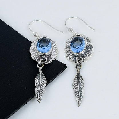 Blue Tanzanite Gemstone Earrings