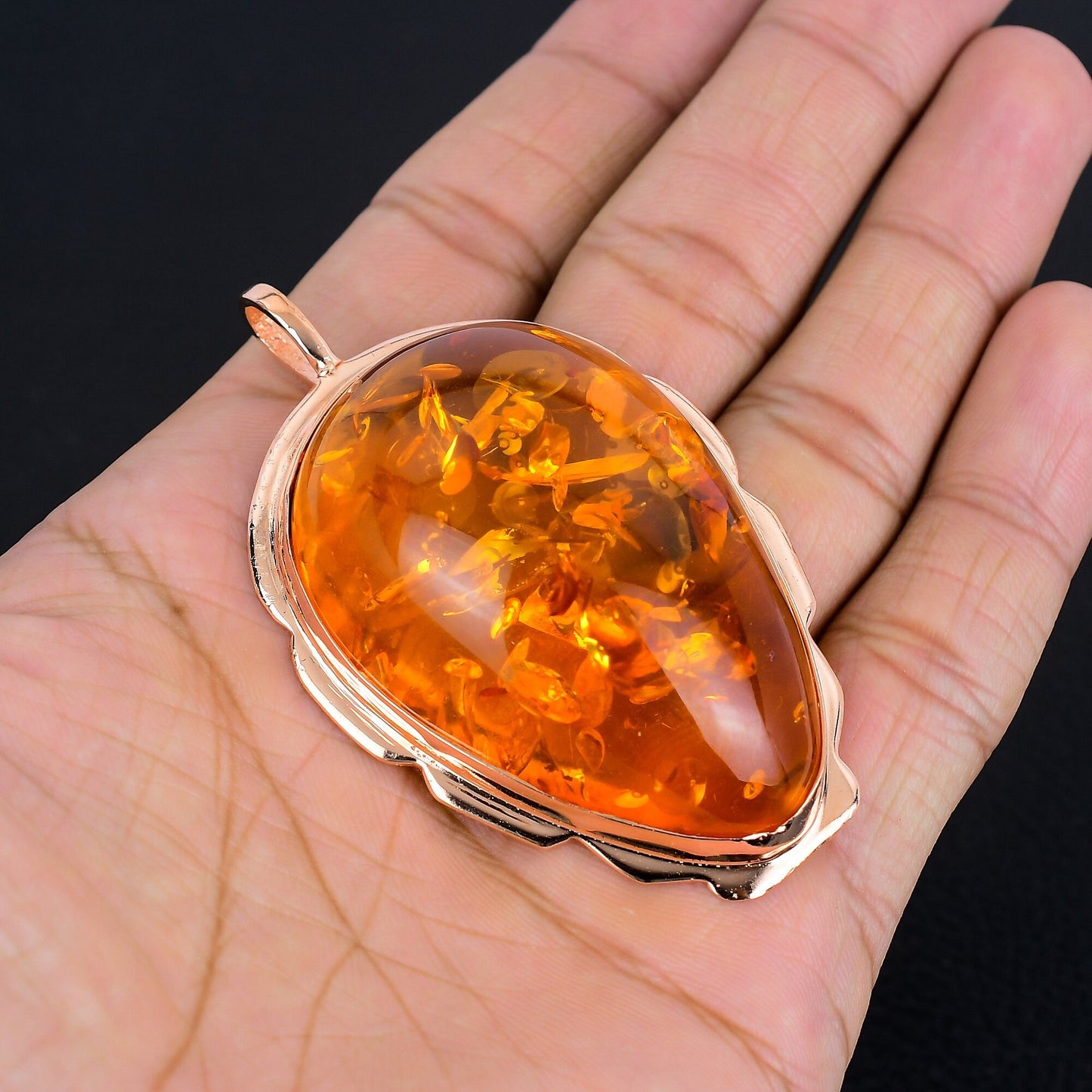 Golden Amber Gemstone Pendant