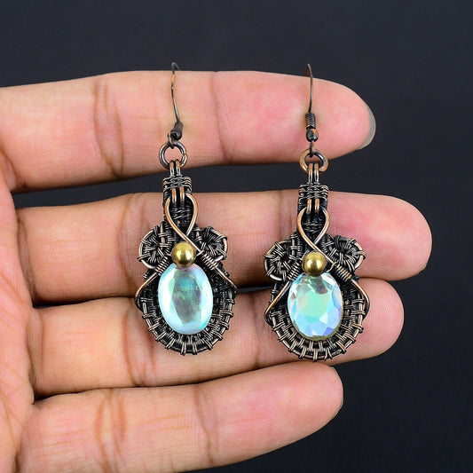 Rainbow Mystic Topaz Gemstone Earrings