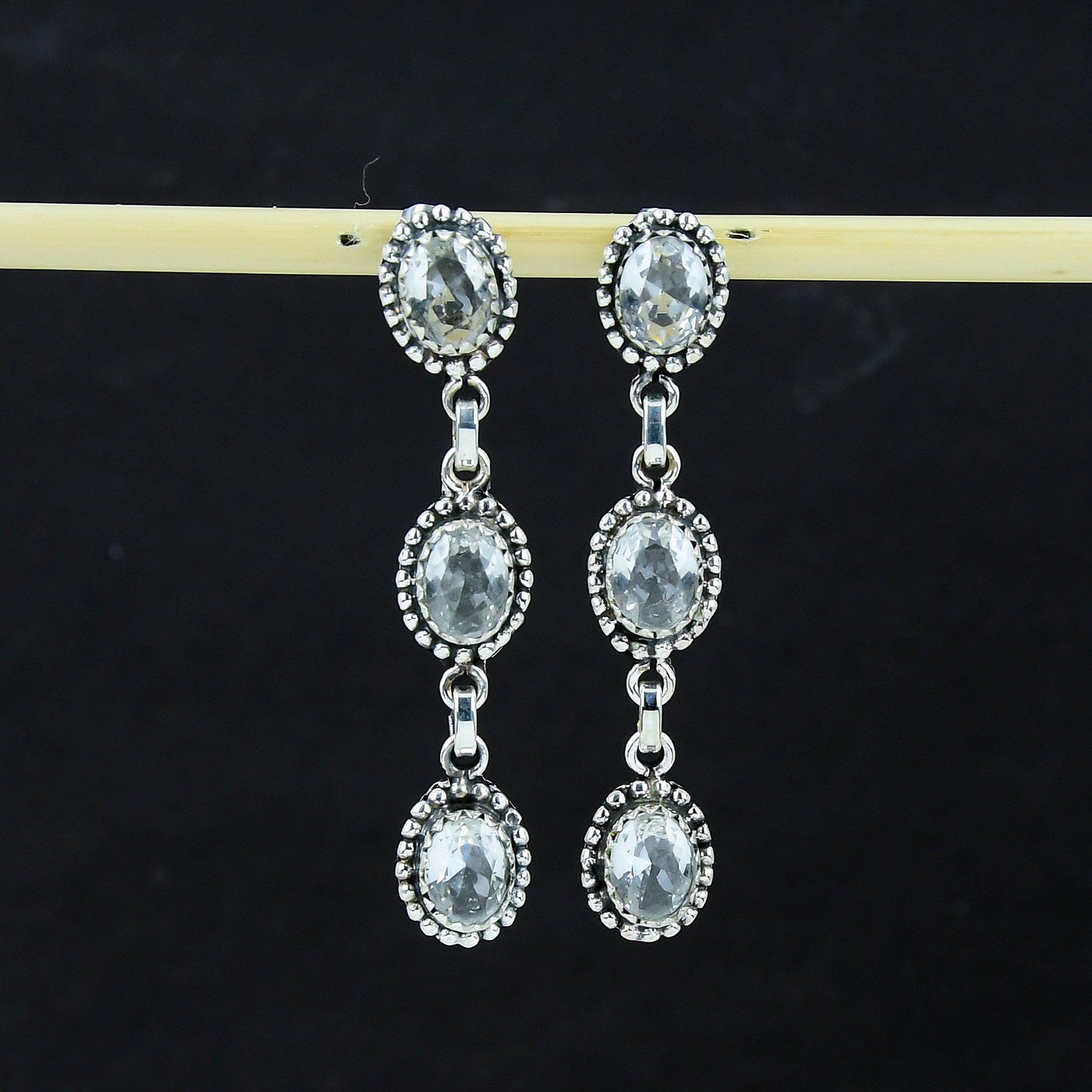 White Topaz Sterling Silver Earrings