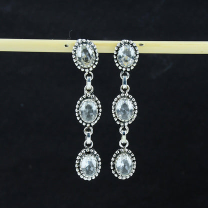White Topaz Sterling Silver Earrings