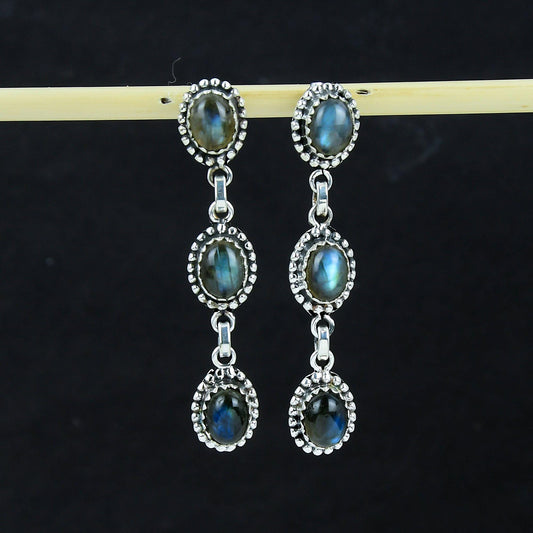 Blue Labradorite Gemstone Earrings