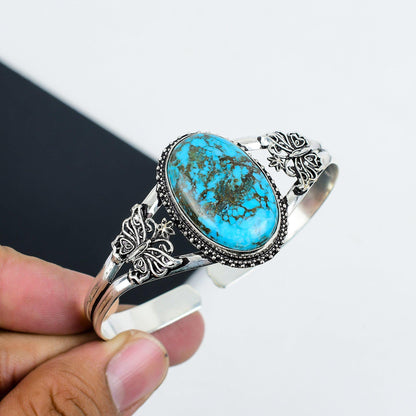 Tibetan Turquoise Silver Cuff Bracelet