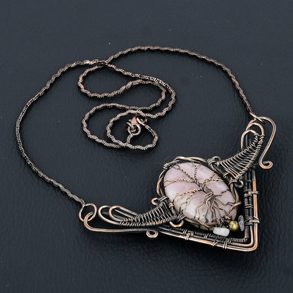 Pink Rose Quartz Gemstone Necklace