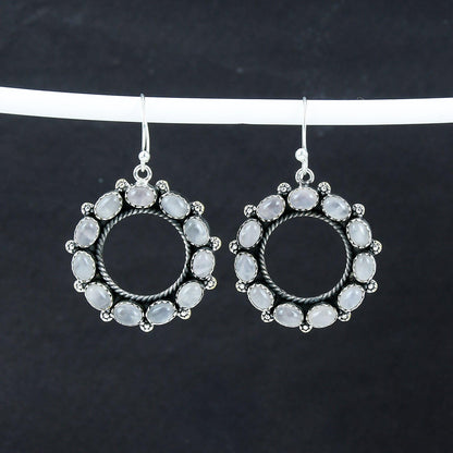 Pink Rose Quartz Gemstone Earrings