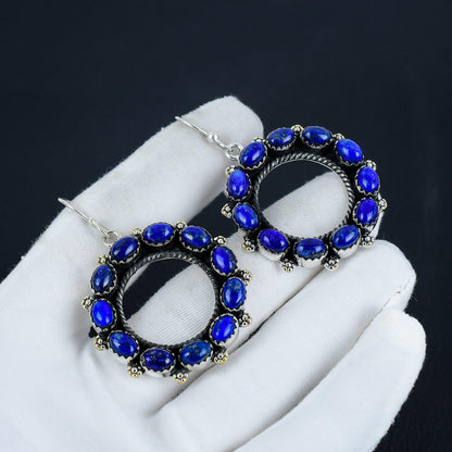 Blue Lapis Lazuli Gemstone Earrings