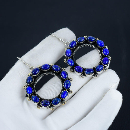 Blue Lapis Lazuli Gemstone Earrings