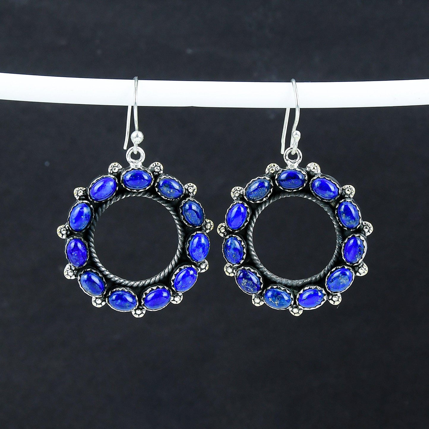 Blue Lapis Lazuli Gemstone Earrings